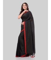 DESH BIDESH Women`s Handloom Pure Cotton Saree Abhiprithi Royal Design Without Blouse Piece(Black)